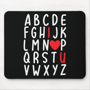 Valentinstag Abc Ich liebe dich Herz Lehrer Kinder Mousepad