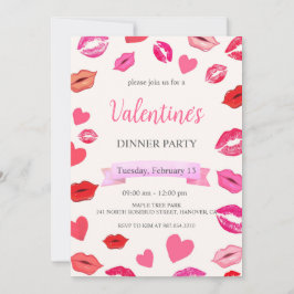 Valentinstag Abendessen Party Einladung