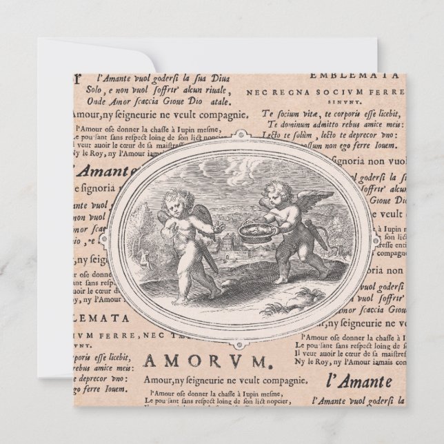 Valentinstag Abendessen Tanz Vintage Cupids Einladung (Vorderseite)