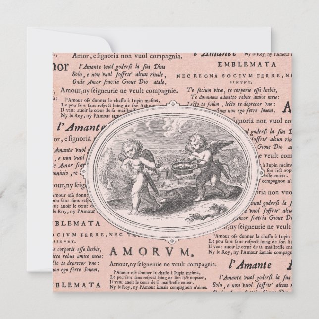 Valentinstag Abendessen Tanz Vintage Cupids Einladung (Vorderseite)