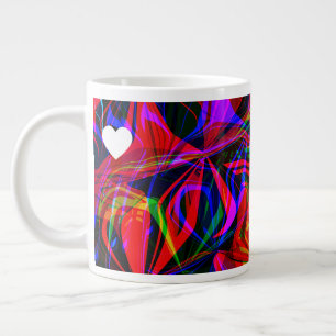 Valentinstag Abstrakte Psychodelische Rote Farbe Jumbo-Tasse