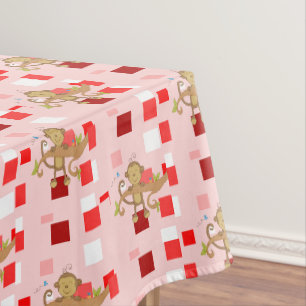 Valentinstag-Affe Tischdecke