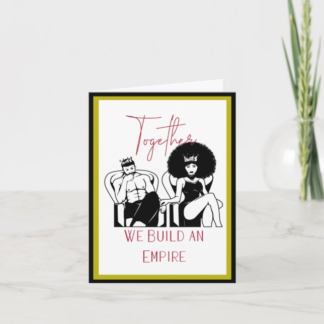 Valentinstag - Afroamerikanisches Paar Karte (Vorderseite)
