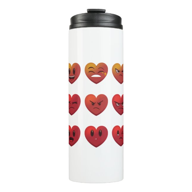 Valentinstag Albern Faces Hearts Funny Thermosbecher (Vorderseite)