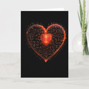 Valentinstag Algebra, Mathe, Physik, Chemie Herz  Karte
