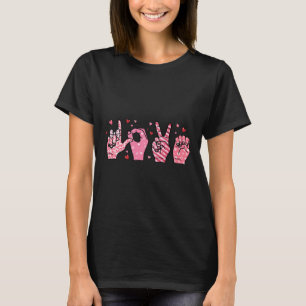 Valentinstag Asl Gebärdensprache Sonderpädagogik T-Shirt