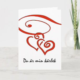 Valentinstag auf Schwedisch, gemeinsam rauschen di Feiertagskarte