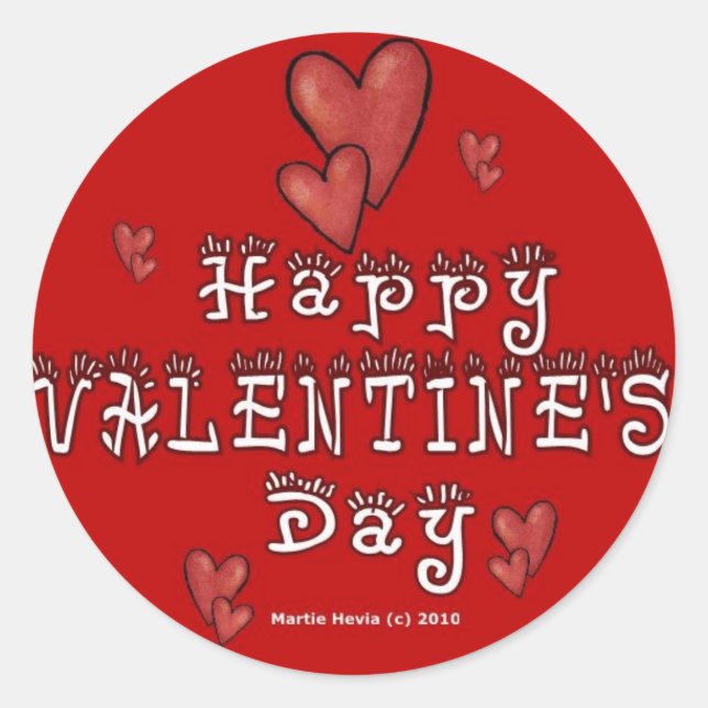 Valentinstag-Aufkleber (1) Runder Aufkleber (Vorderseite)