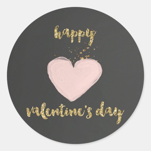 Valentinstag-Aufkleber Runder Aufkleber (Vorderseite)