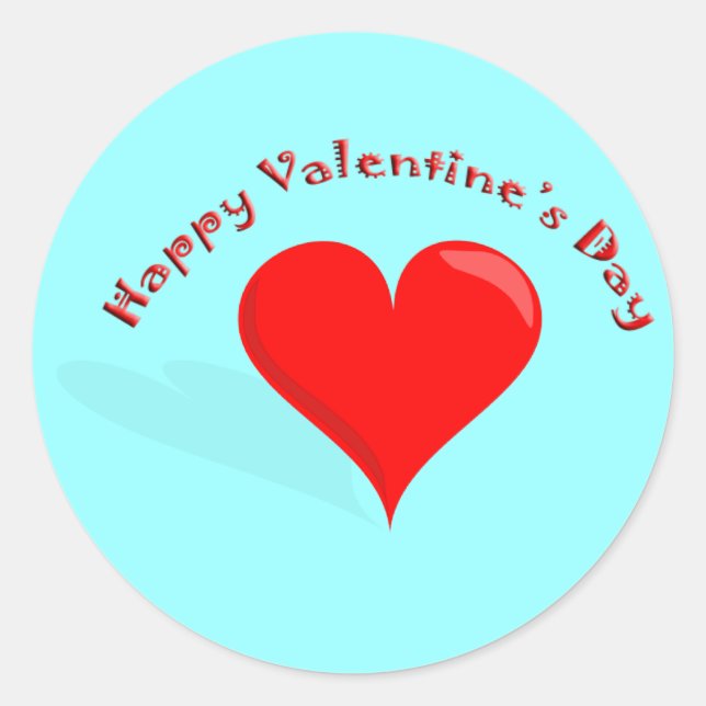Valentinstag-Aufkleber Runder Aufkleber (Vorderseite)