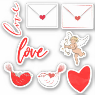 Valentinstag-Aufkleber-Set Aufkleber