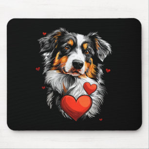 Valentinstag Australian Shepherd Hund Mousepad