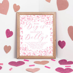 Valentinstag-Baby-Party Wie dick ist ihr Bauch? Poster