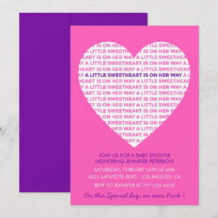 Valentinstag Babydusche Pink Kleine Liebe Einladung