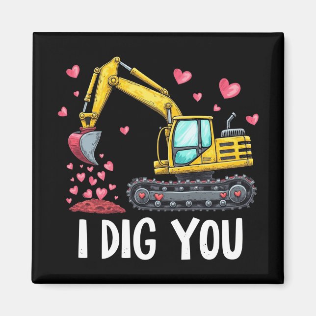 Valentinstag Bagger Dirk Sie Lkw Magnet (Vorne)