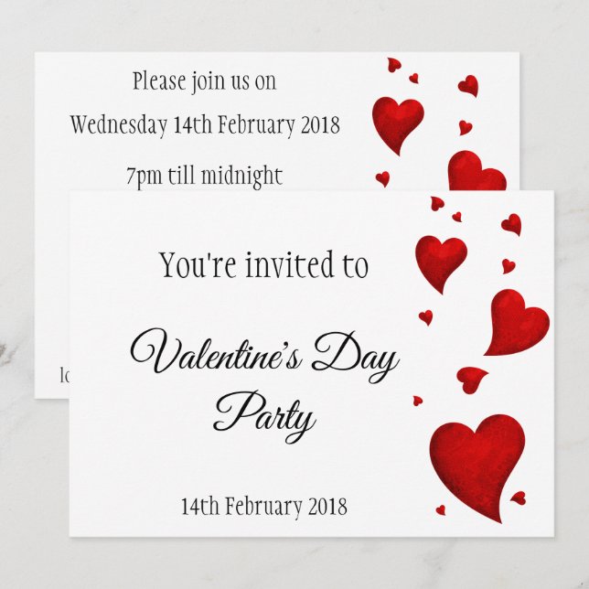 Valentinstag-Ball-Party Einladung (Vorne/Hinten)