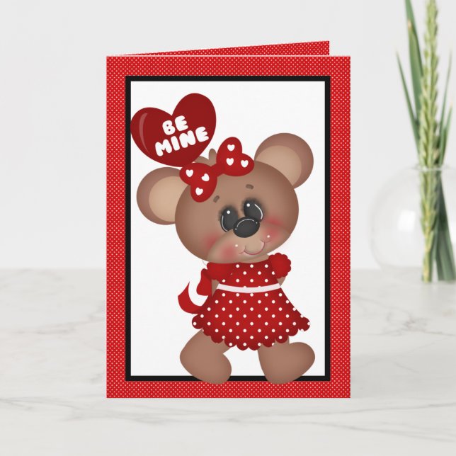 Valentinstag-Bärenkarte Feiertagskarte (Vorderseite)
