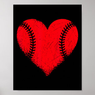 Valentinstag Baseball Heart Boys Teens Gir Poster