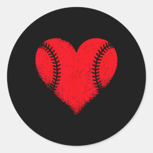 Valentinstag Baseball Heart Boys Teens Gir Runder Aufkleber