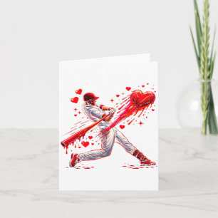 Valentinstag Baseballspieler Drip Illustration Karte