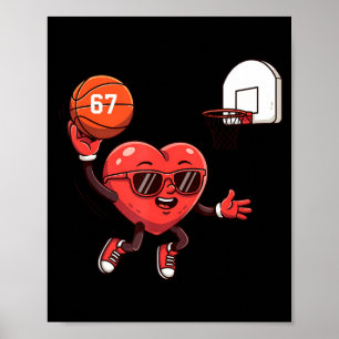 Valentinstag Basketball 67 Herz Sport Coach Ich Poster
