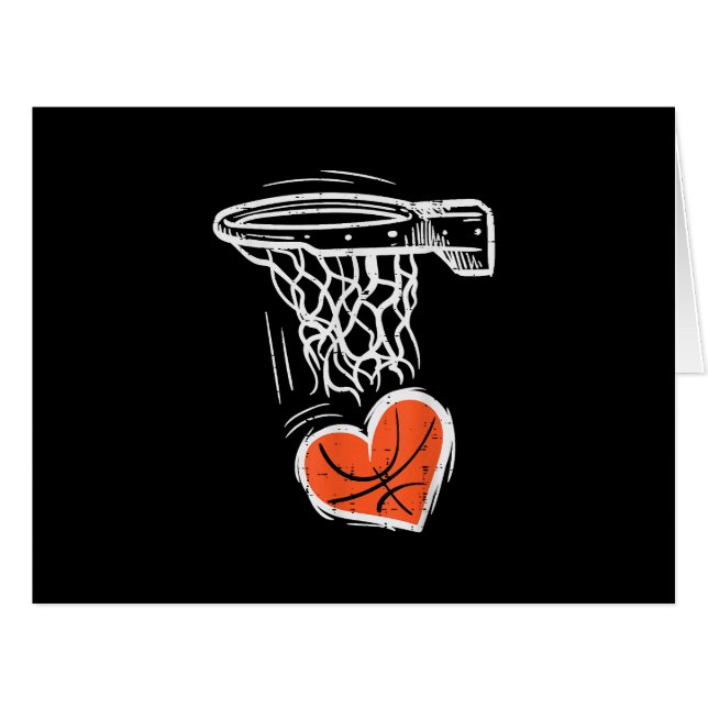 Valentinstag Basketball Herz Männer Frauen Mädchen (Vorderseite (Horizontal))