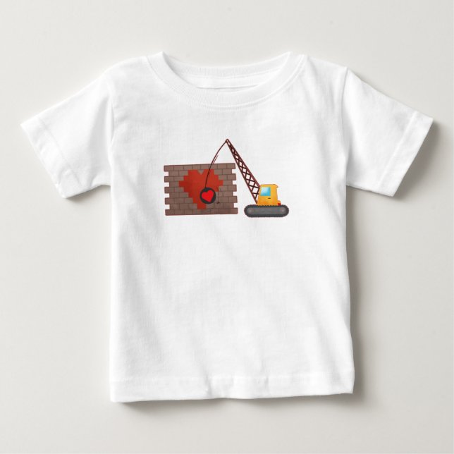 Valentinstag Baukranich Baby T-shirt (Vorderseite)