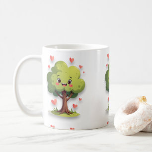 Valentinstag Baum Rote Herzen Tassen