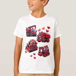 Valentinstag Bautransporter Funny Boys Kinder T-Shirt