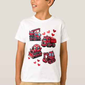 Valentinstag Bautransporter Funny Boys Kinder T-Shirt