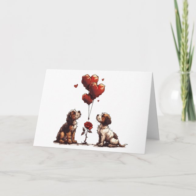 Valentinstag Beagle Hunde Feiertagskarte (Vorderseite)