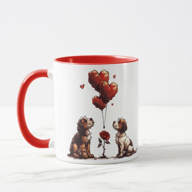 Valentinstag Beagle Hunde Tasse (Links)
