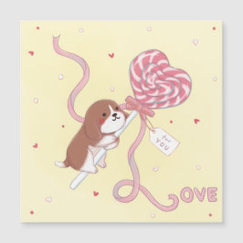 Valentinstag: Beagle & Lollipop Magnetkarte