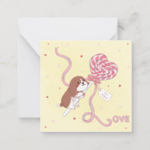 Valentinstag: Beagle & Lollipop Mitteilungskarte