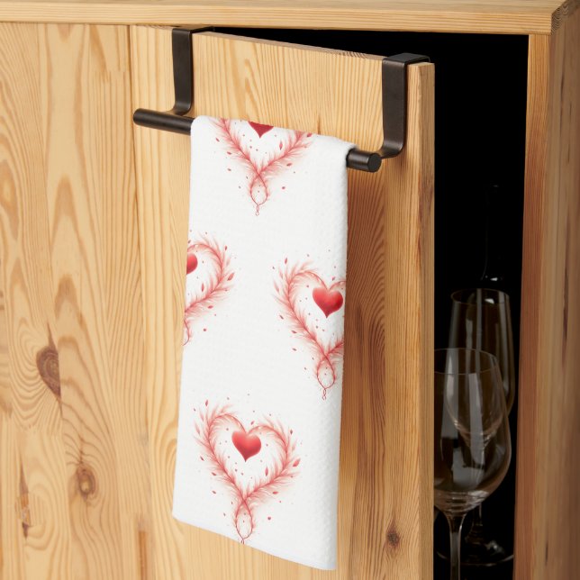 Valentinstag - Begehung der Liebe Geschirrtuch (Drittel gefaltet)