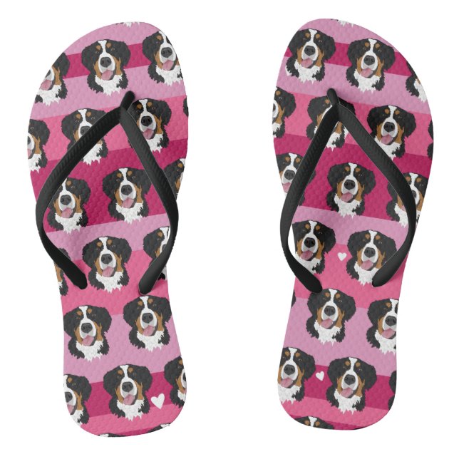 Valentinstag Bernese Mountain Dog  Flip Flops (Fußbett)