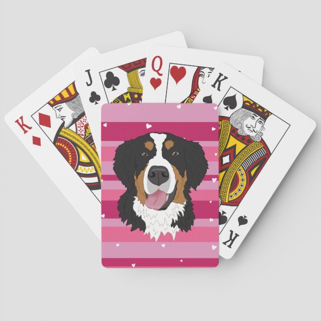 Valentinstag Bernese Mountain Dog  Spielkarten (Rückseite)