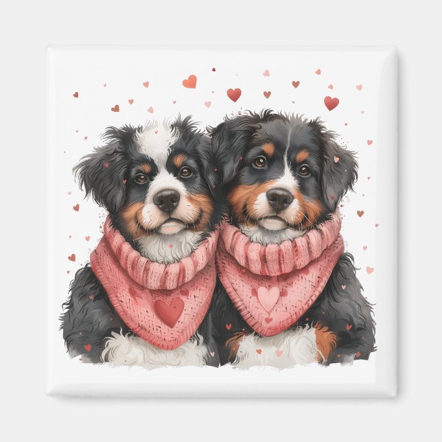 Valentinstag Bernese Mountain Hunde Magnet (Vorne)