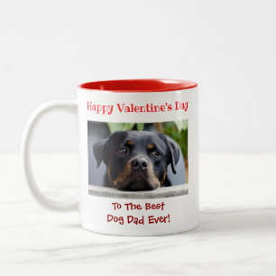 Valentinstag Best Hund Vater je Custom Pet Foto Zweifarbige Tasse