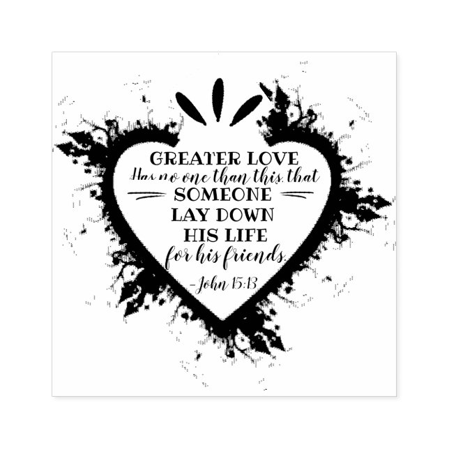 Valentinstag Bible Verse: John 15:13 Gummistempel (Prägung)