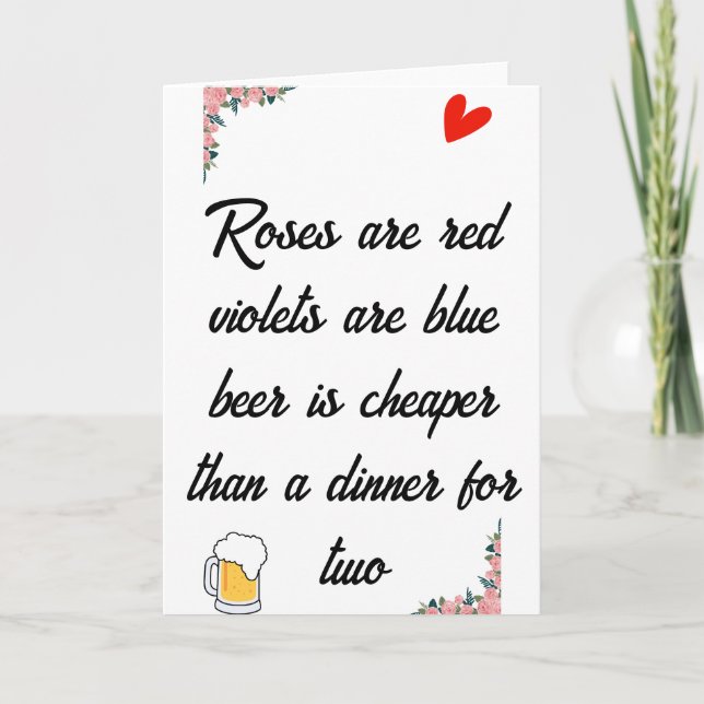 Valentinstag Bierausweis Karte (Vorderseite)