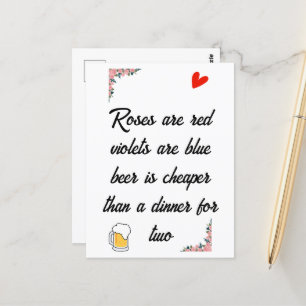 Valentinstag Bierausweis Postkarte