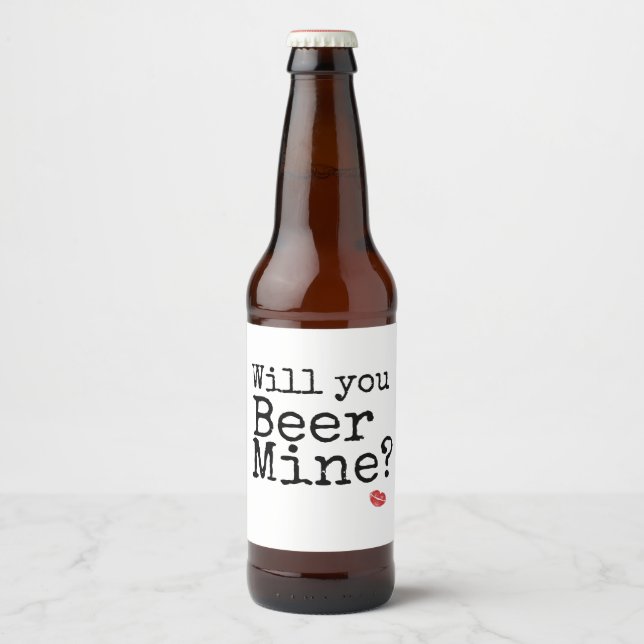 Valentinstag Bieretikett Bierflaschenetikett (Vorderseite)