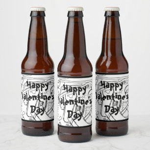 Valentinstag Bierflaschen Etiketten