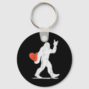 Valentinstag Bigfoot Rock Heart Sasquatch Frauen Schlüsselanhänger