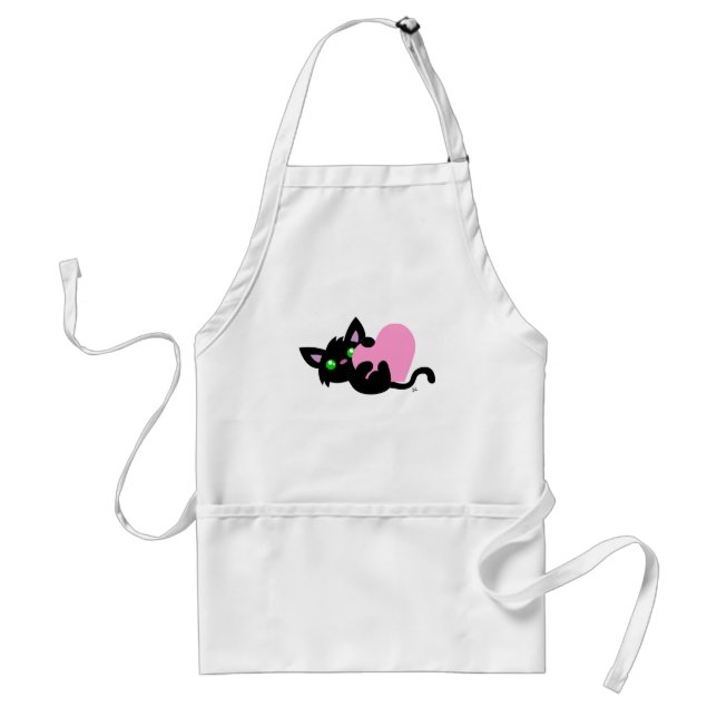 Valentinstag Black Kitty White Schürze (Vorne)