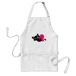 Valentinstag Black Kitty White Schürze