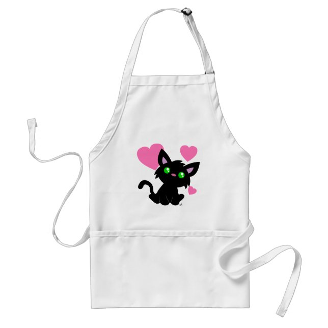 Valentinstag Black Kitty White Schürze (Vorne)