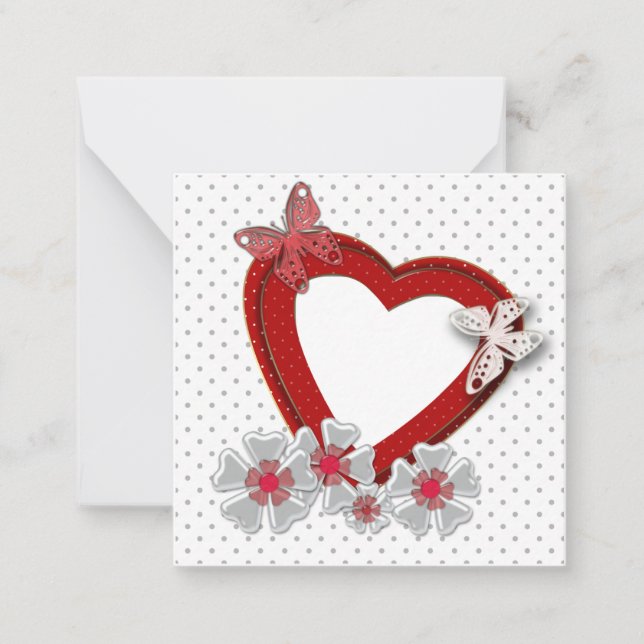 Valentinstag Blume Blütenschmetterling Mitteilungskarte (Vorderseite)