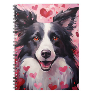 VALENTINSTAG Border Collie HUNDEGESICHT Notizblock